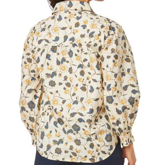 Roller Rabbit Evandra Floral Button Down Shirt Noemie Collar Top Tuckernuck XXS - Picture 2 of 2